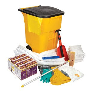 Universal/Chemical &amp; Acid Spill Kit in Tilt Wheel Spill Cart 50 Gal.