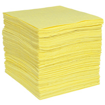 HazMat Pads Sonic Bonded - Yellow Heavy Wgt 19&quot; X 15&quot; - 100 per Bale