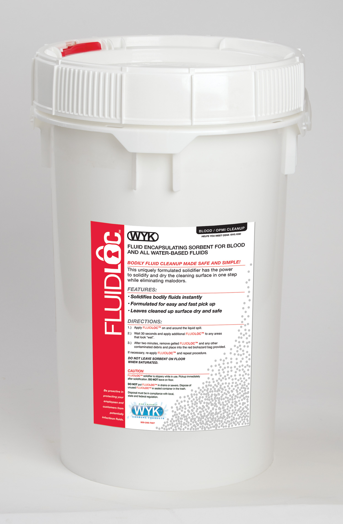 FluidLoc Blood Clean-Up 40# in 6.5 Gal. Pail