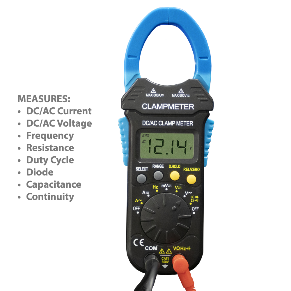 Digital Clamp Meter Auto Range DC/AC 600V True RMS