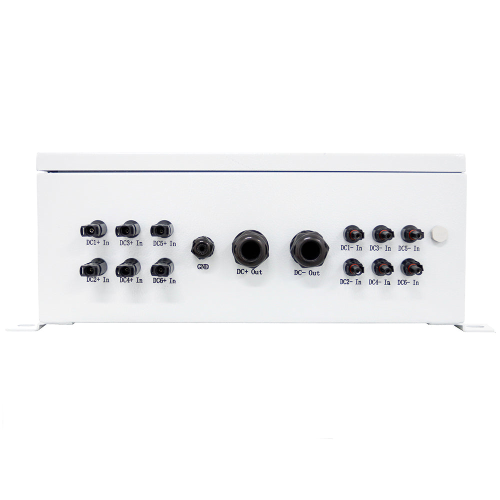 6 STRING SOLAR ARRAY COMBINER BOX 120A 200 VDC 6 INPUTS 20KW PREWIRED