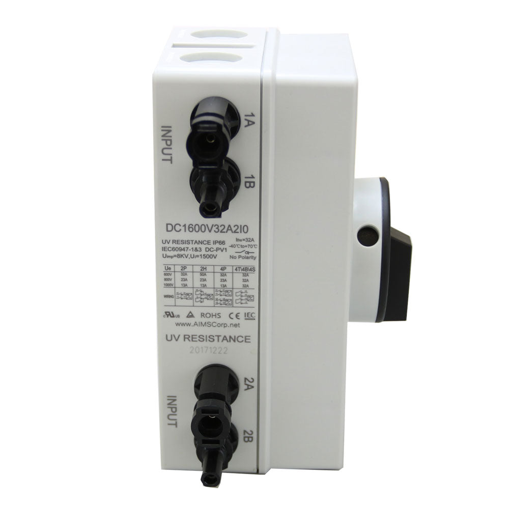 SOLAR PV DC QUICK DISCONNECT SWITCH 1600V 64 AMPS ETL LISTED TO UL STANDARDS