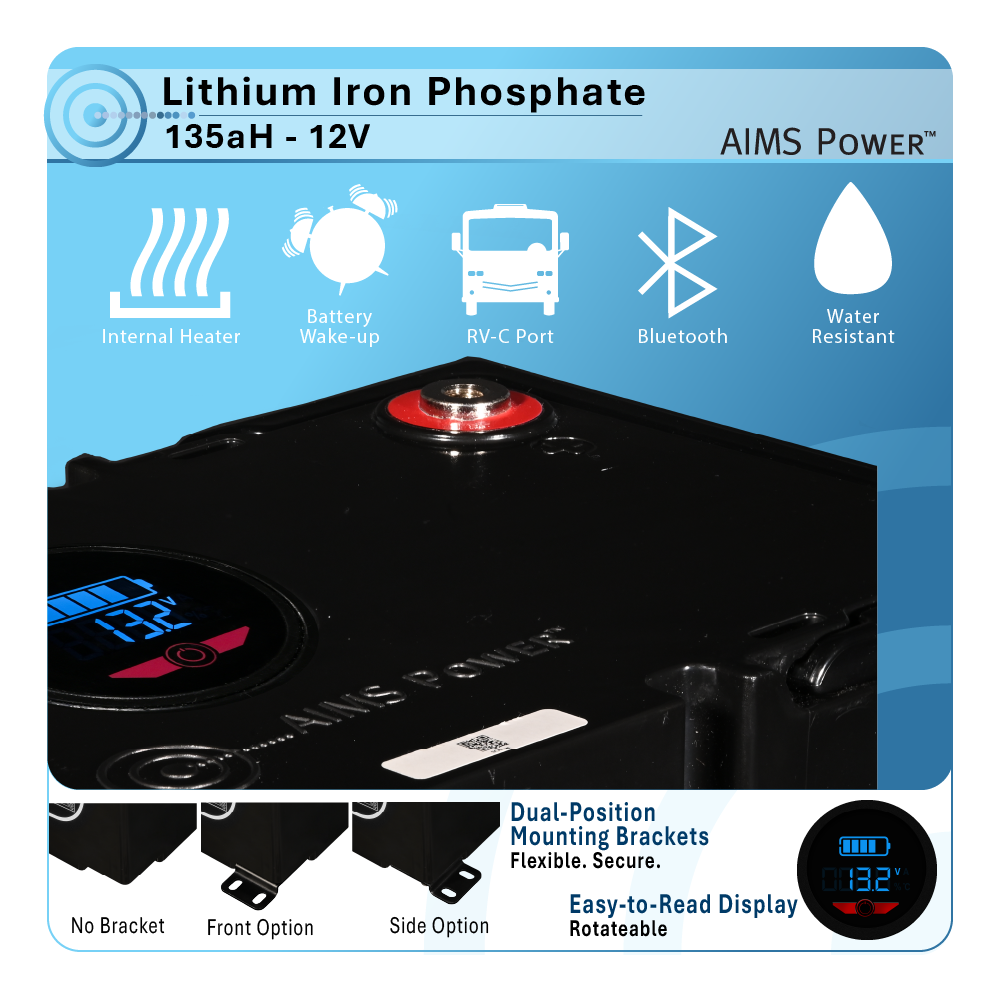 Lithium Battery 135Ah with Wake Up, Heater & BT Monitoring 12V LiFePO4