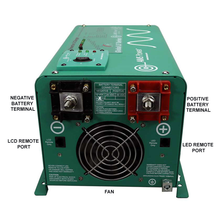 2500 WATT LOW FREQUENCY PURE SINE INVERTER CHARGER 12 VDC TO 120 VAC