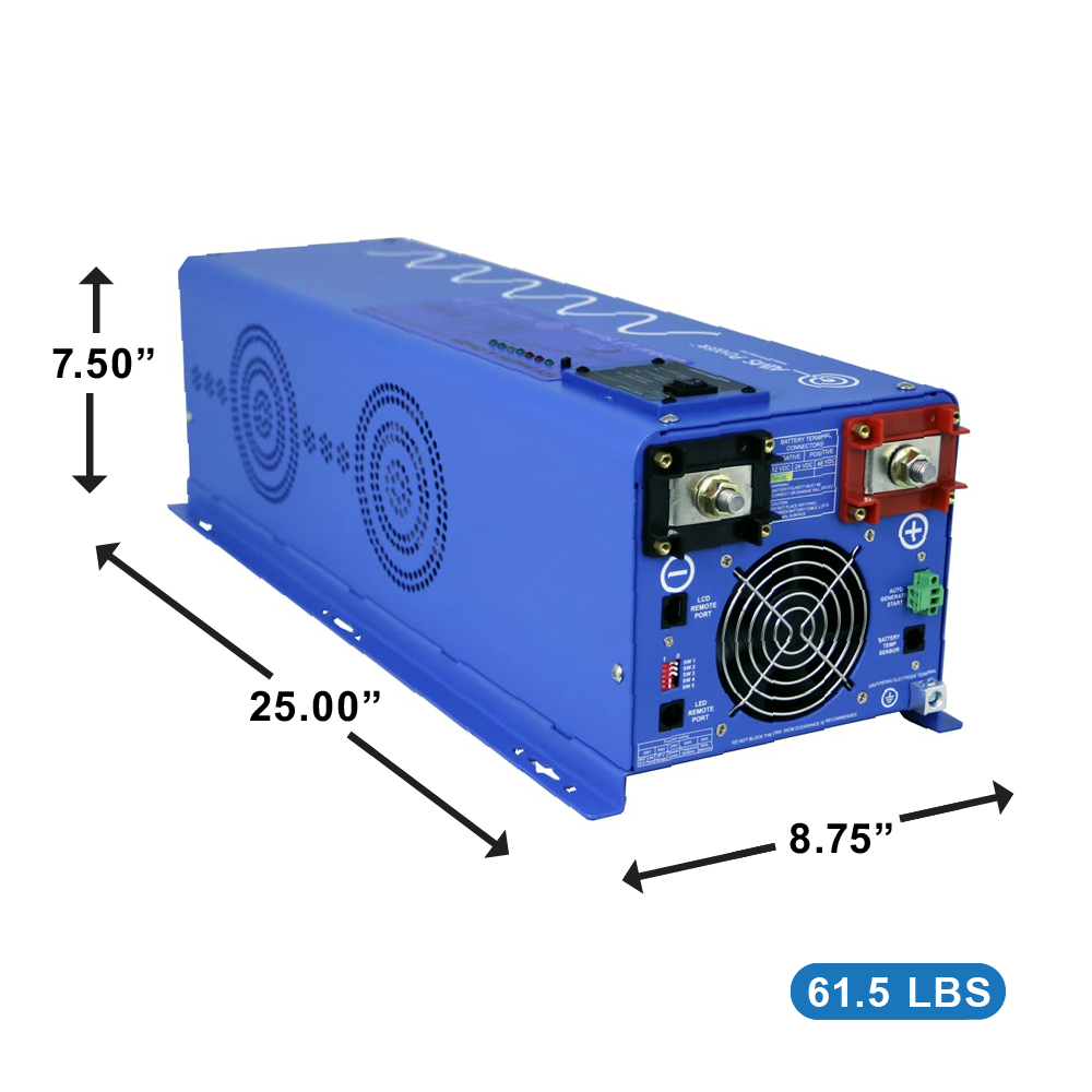 4000 WATT PURE SINE INVERTER CHARGER 12VDC TO 120VAC OUTPUT