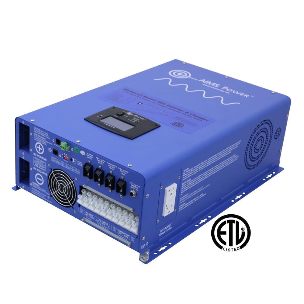 8000 WATT PURE SINE INVERTER CHARGER 48 VDC / 240VAC INPUT & 120/240VAC SPLIT PHASE OUTPUT ETL LISTED TO UL 1741
