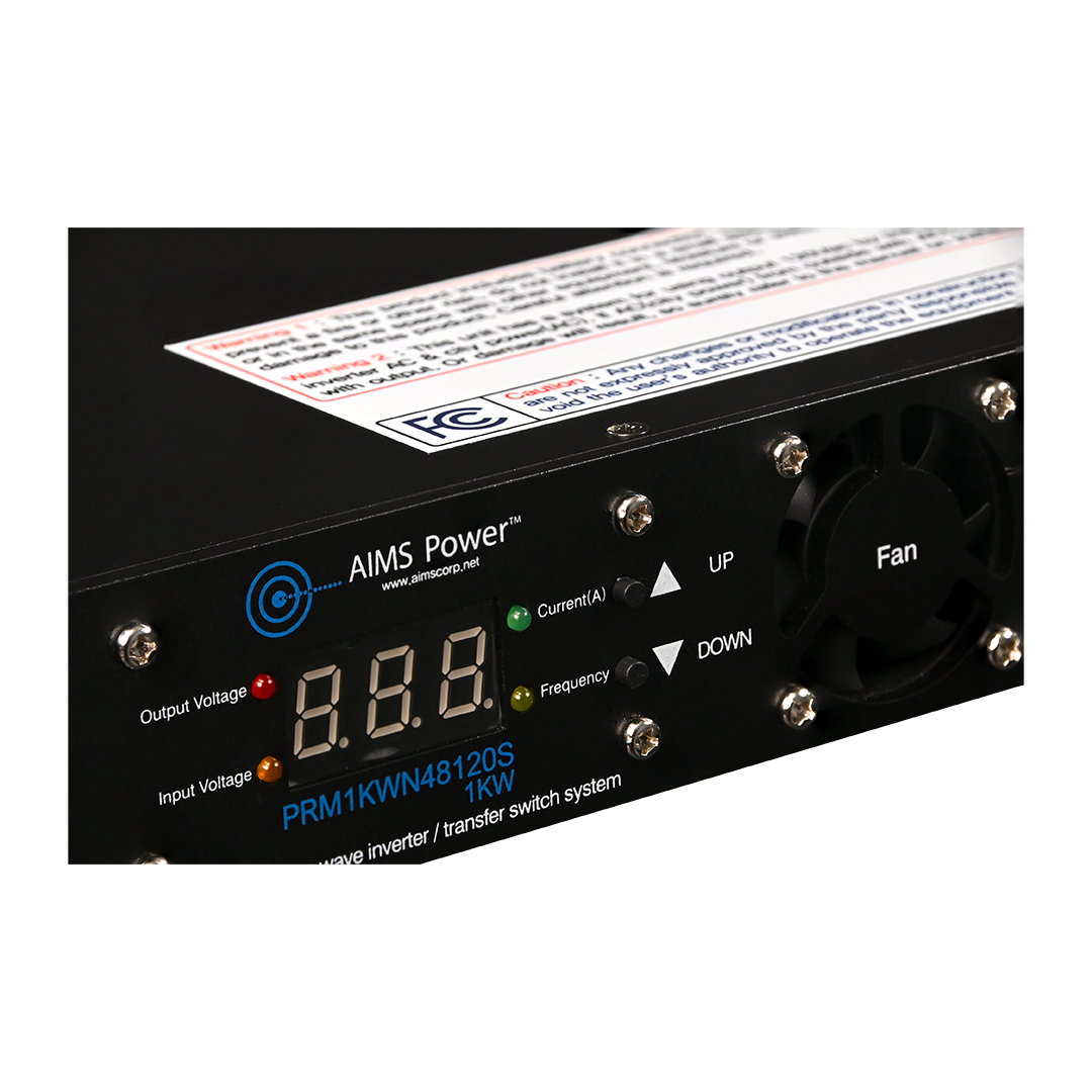 1000 Watt NEGATIVE 48 Volt Rack Mount Inverter To 120 Volt AC – 1U (-48V)