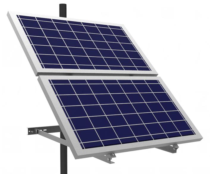 ADJUSTABLE SOLAR SIDE POLE MOUNT BRACKET ? FITS 2 PANELS