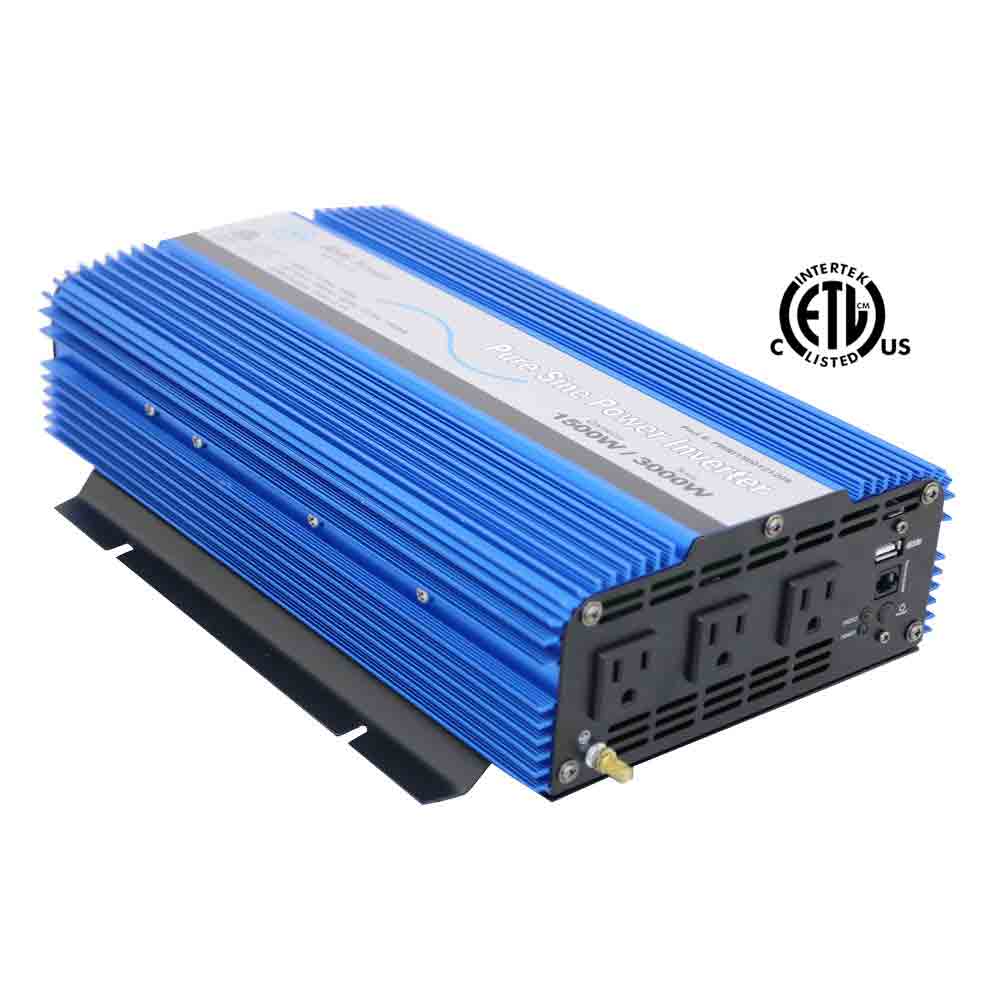 1500 WATT PURE SINE INVERTER 12VDC ETL LISTED TO UL 458