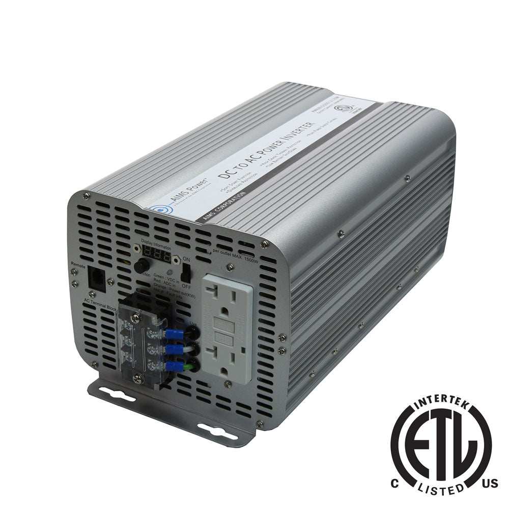 2000 WATT MODIFIED SINE POWER INVERTER 12 VDC TO 120 VAC ETL LISTED