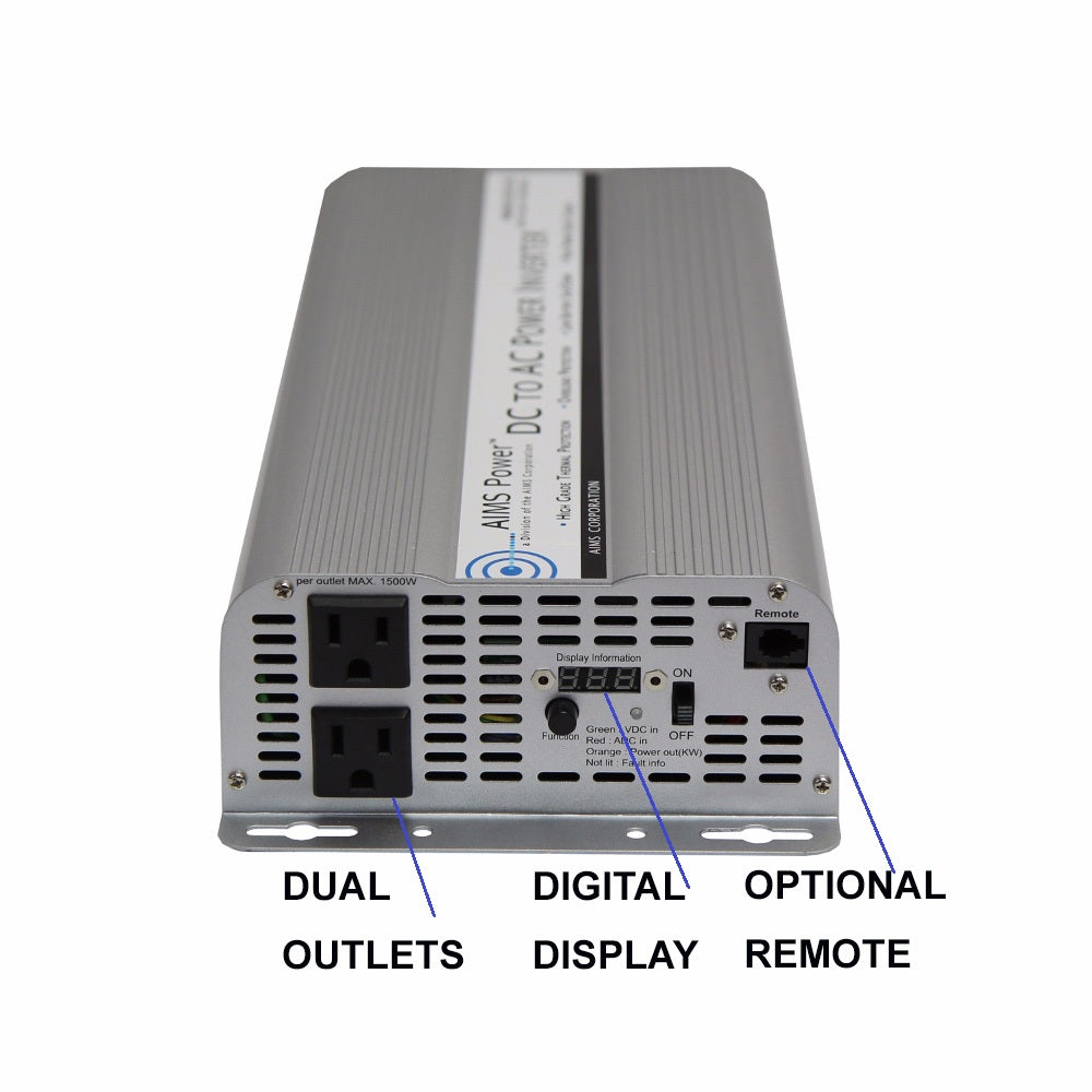 2500 WATT MODIFIED SINE POWER INVERTER 12 VDC TO 120 VAC