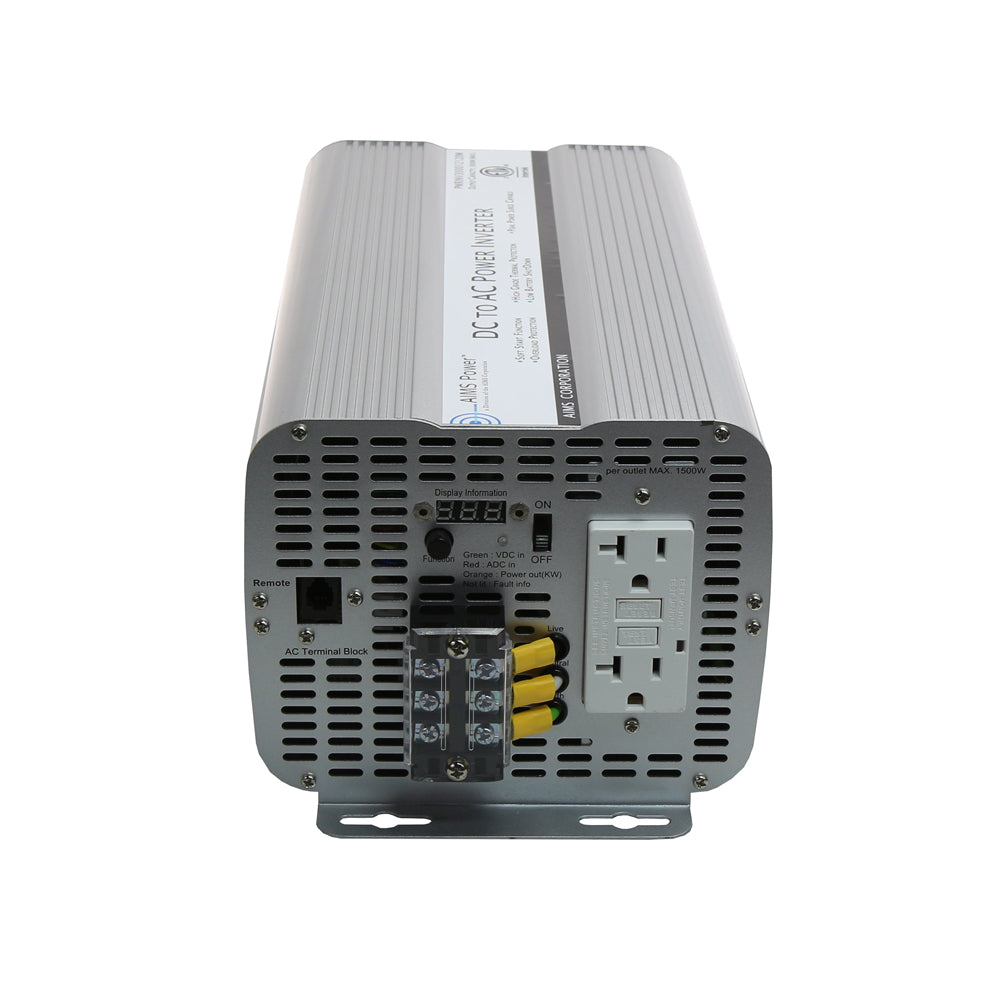 3600 WATT POWER INVERTER GFCI ETL CERTIFIED CONFORMS TO UL458 STANDARDS