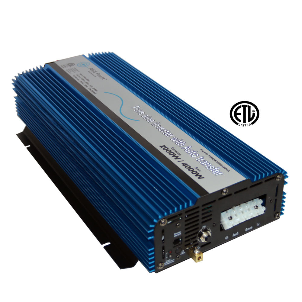 2000 PURE SINE INVERTER WITH TRANSFER SWITCH - ETL LISTED CONFORMS TO UL458 STANDARDS HARDWIRE ONLY