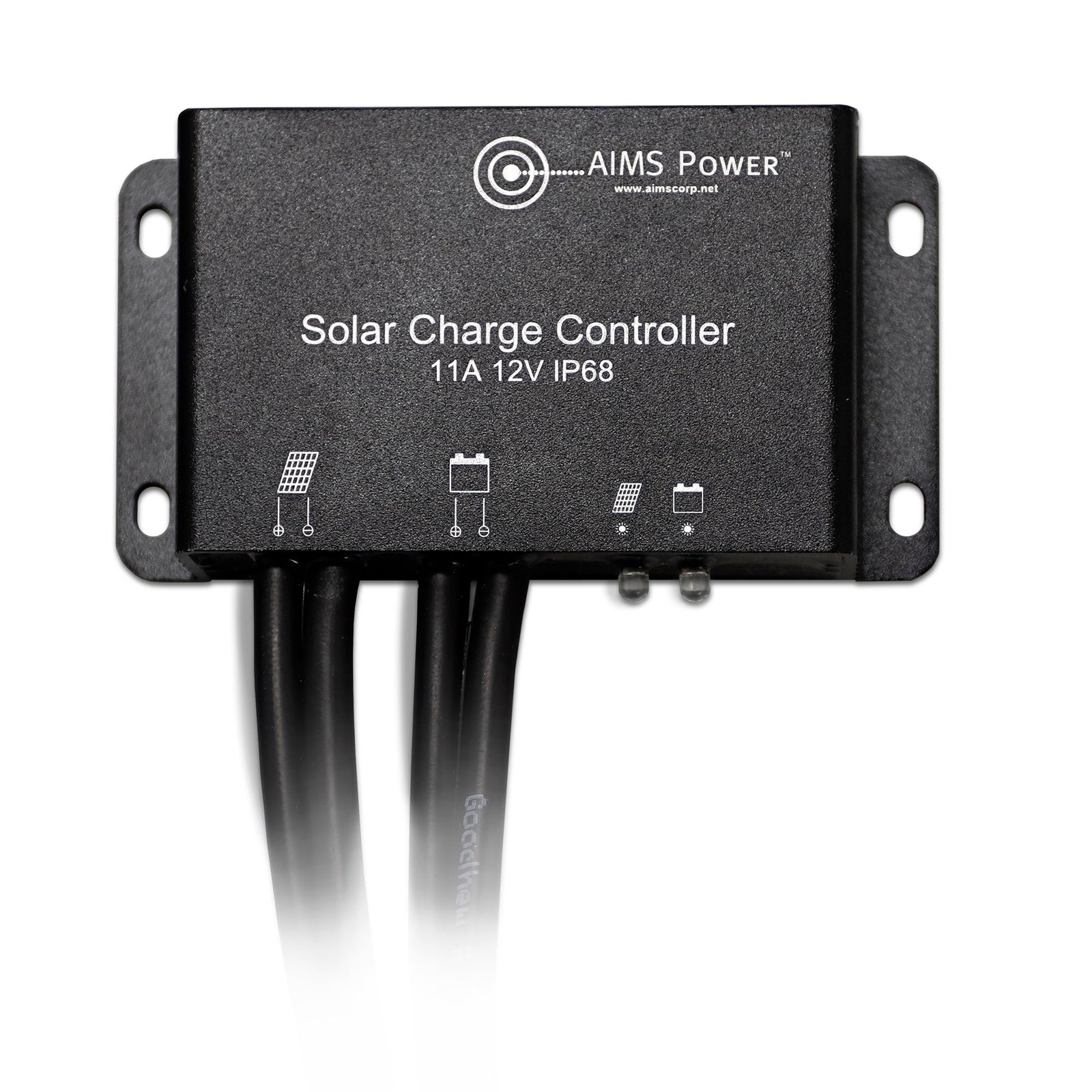 11 AMP SOLAR CHARGE CONTROLLER WATERPROOF WITH PRE-WIRED CABLES