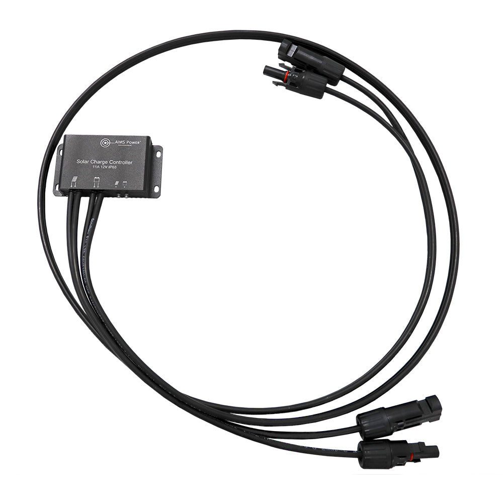 11 AMP SOLAR CHARGE CONTROLLER WATERPROOF WITH PRE-WIRED CABLES