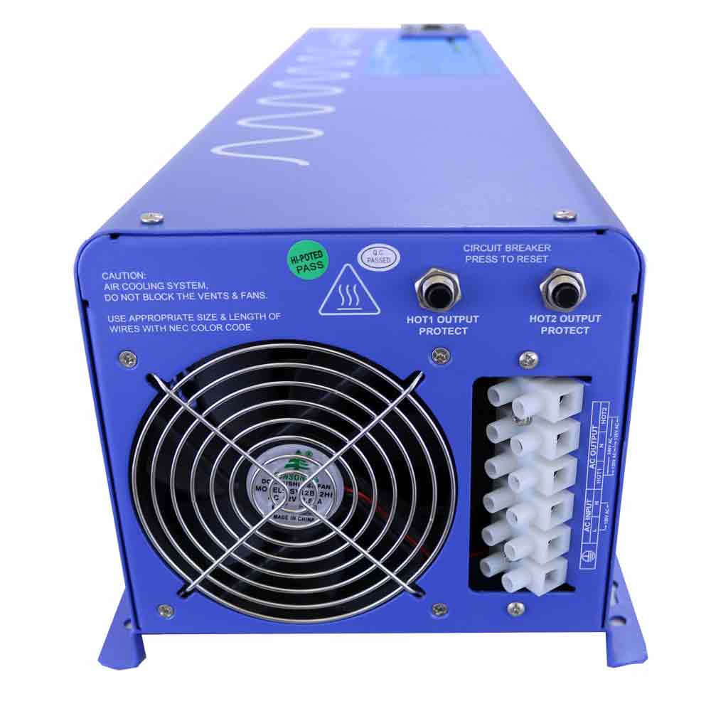 4000 WATT PURE SINE INVERTER CHARGER 12VDC / 120VAC INPUT & 120/240VAC SPLIT PHASE OUTPUT 50 OR 60HZ