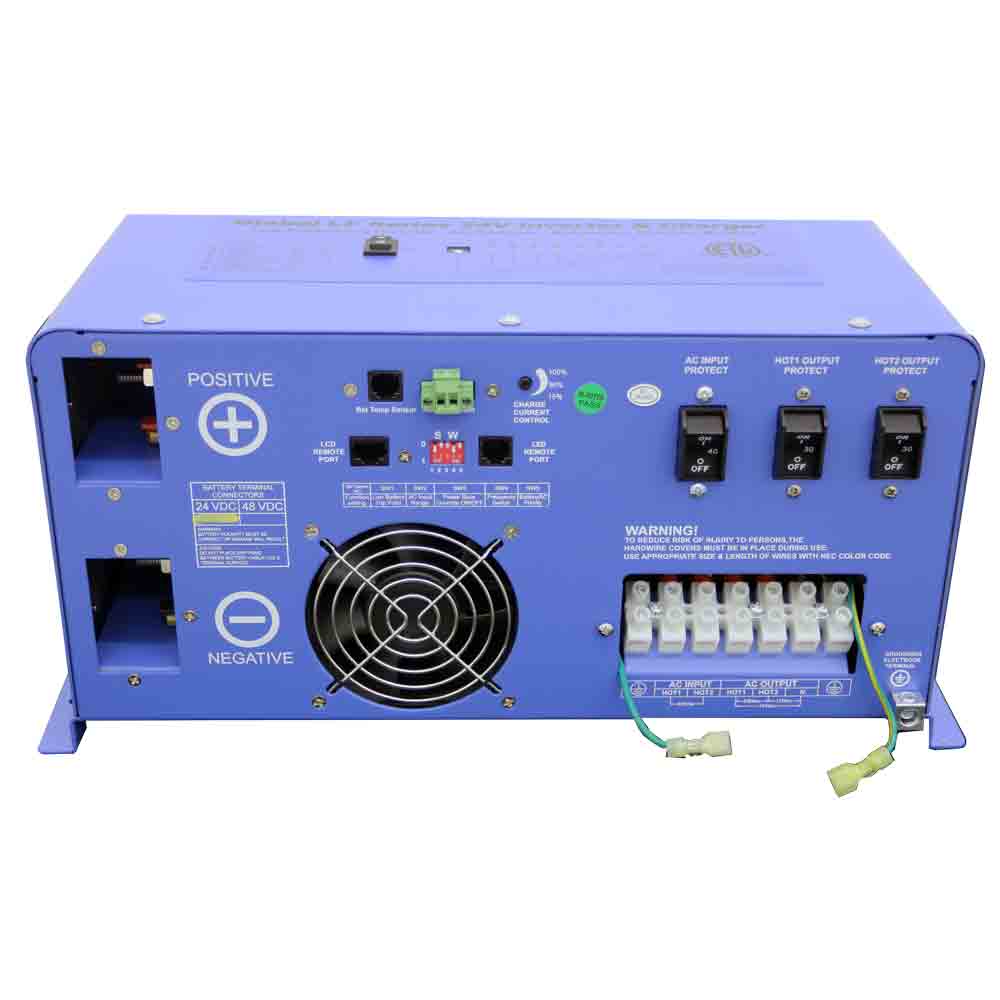 4000 WATT PURE SINE INVERTER CHARGER 24VDC/240VAC INPUT TO 120/240VAC SPLIT PHASE OUTPUT LISTED TO UL/CSA STANDARDS