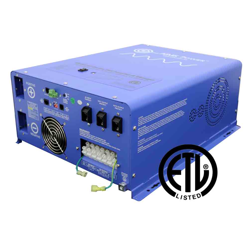4000 WATT PURE SINE INVERTER CHARGER 24VDC/240VAC INPUT TO 120/240VAC SPLIT PHASE OUTPUT LISTED TO UL/CSA STANDARDS