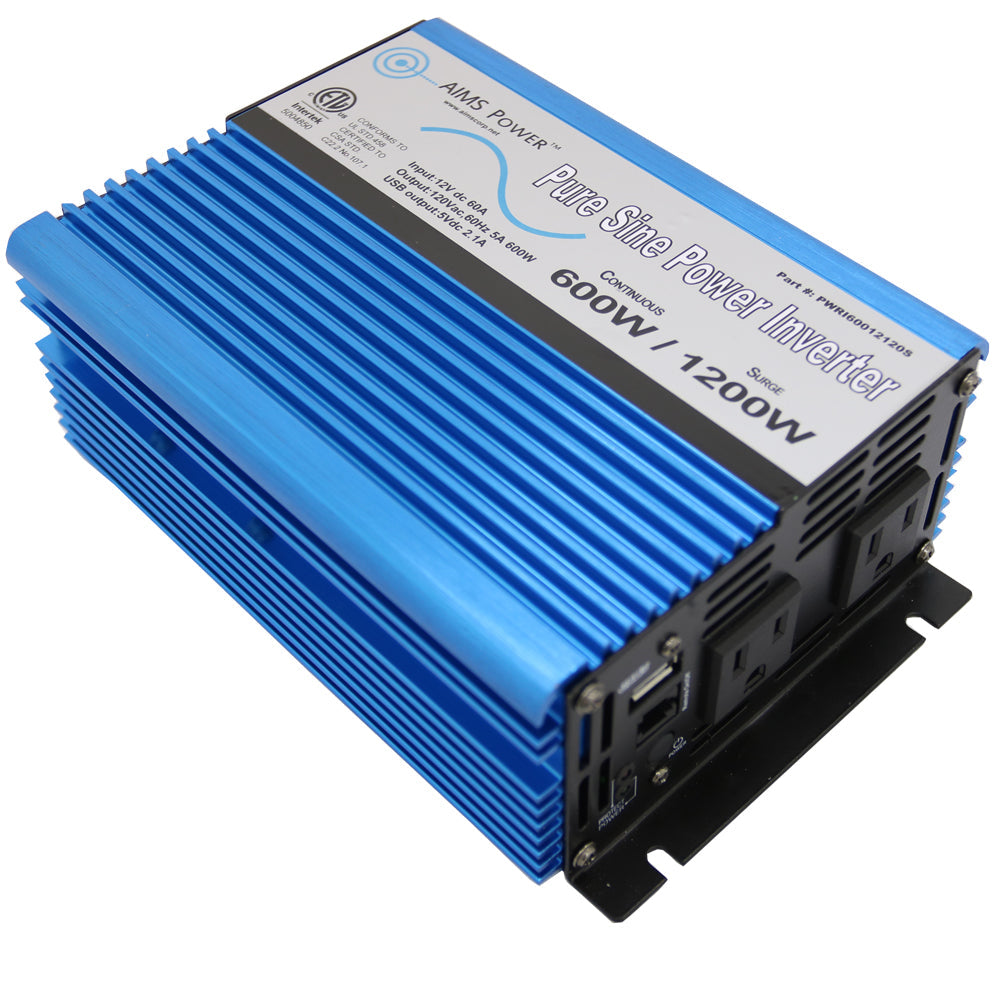 600 WATT PURE SINE POWER INVERTER 12 VOLT LISTED TO UL 458