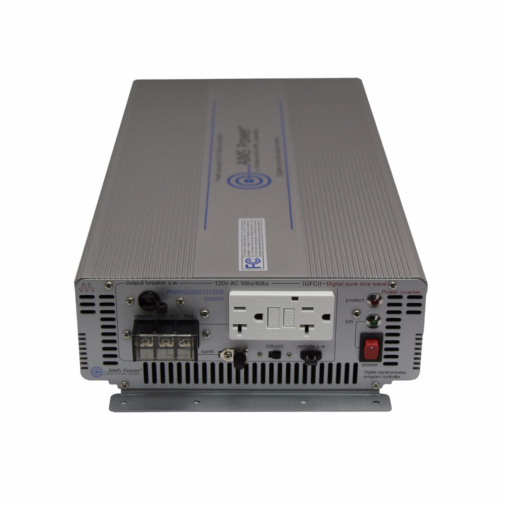 2000 WATT PURE SINE POWER INVERTER 12 VDC TO 120 VAC INDUSTRIAL GRADE