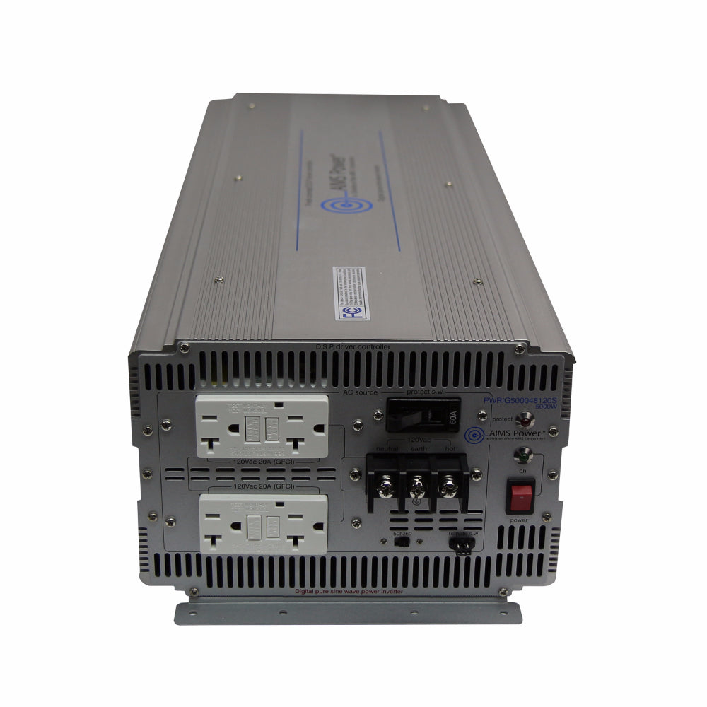 5000 WATT PURE SINE INVERTER 48 VDC TO 120 VAC INDUSTRIAL GRADE
